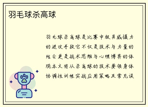 羽毛球杀高球